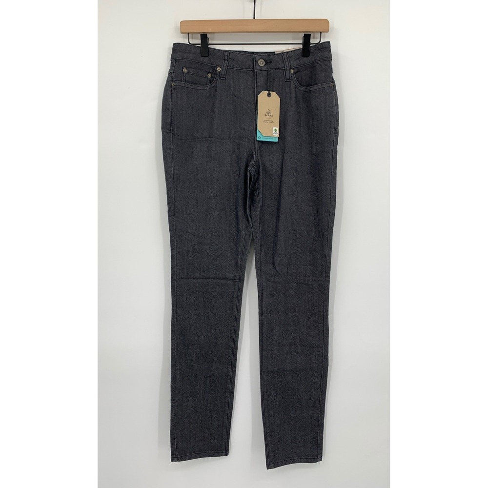 Prana Kayla Jeans Womens 8 Gray Charcoal Organic Cotton High Rise Stretch NEW